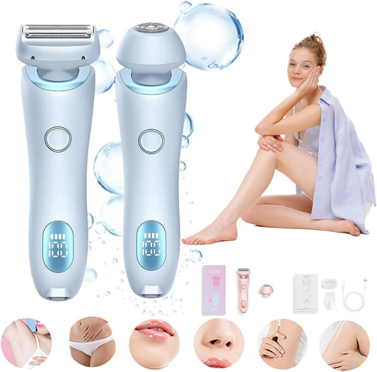 Maquinilla de afeitar eléctrica para mujer, removedor de pelo recar...