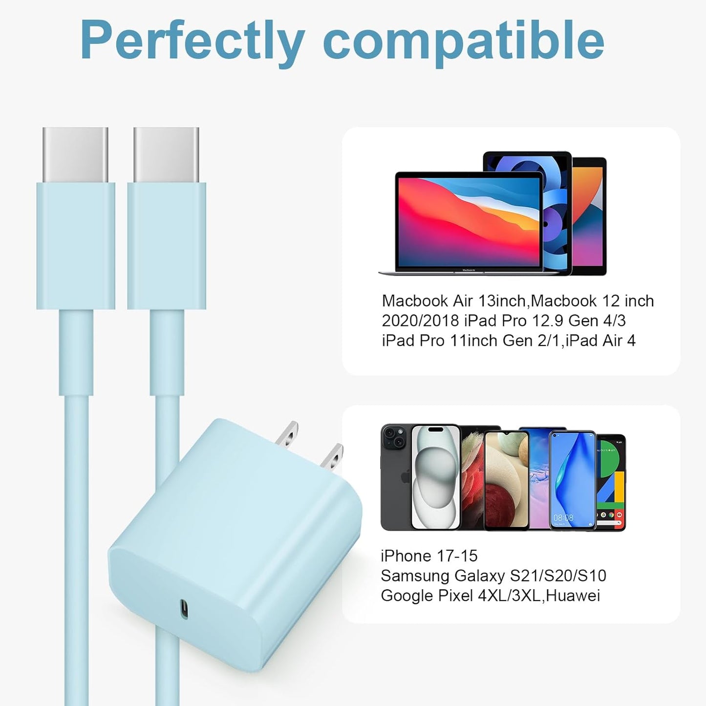 Cargador de carga rápida para iPhone 17, 16, 15, paquete de 3 carga...