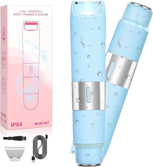 Qreeyx Afeitadora eléctrica de doble cabeza para mujer, IPX4, imper...