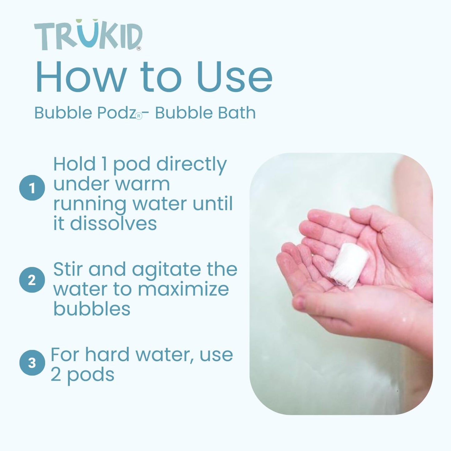 TruKid Bubble Podz - Baño de burbujas para niños, niños pequeños y...