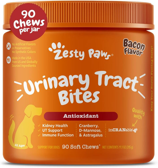 Zesty Paws Suplemento de arándano para perros - Control de vejiga p...