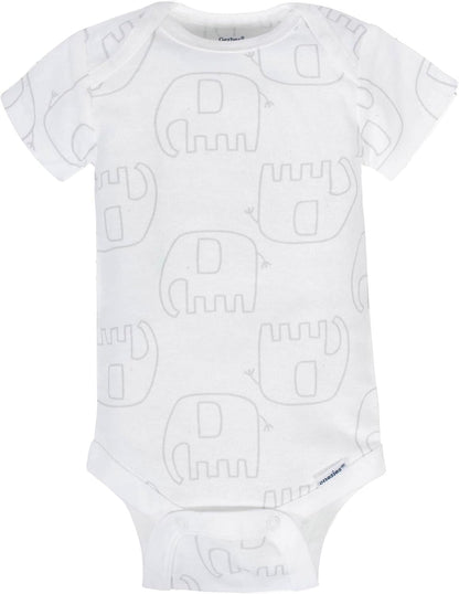 Gerber Mamelucos Bodies unisex de manga corta para bebé, paquete de 8