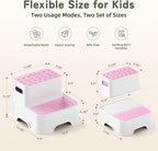 COOSEYA Taburetes de 2 escalones para niños, taburete para niños pe...