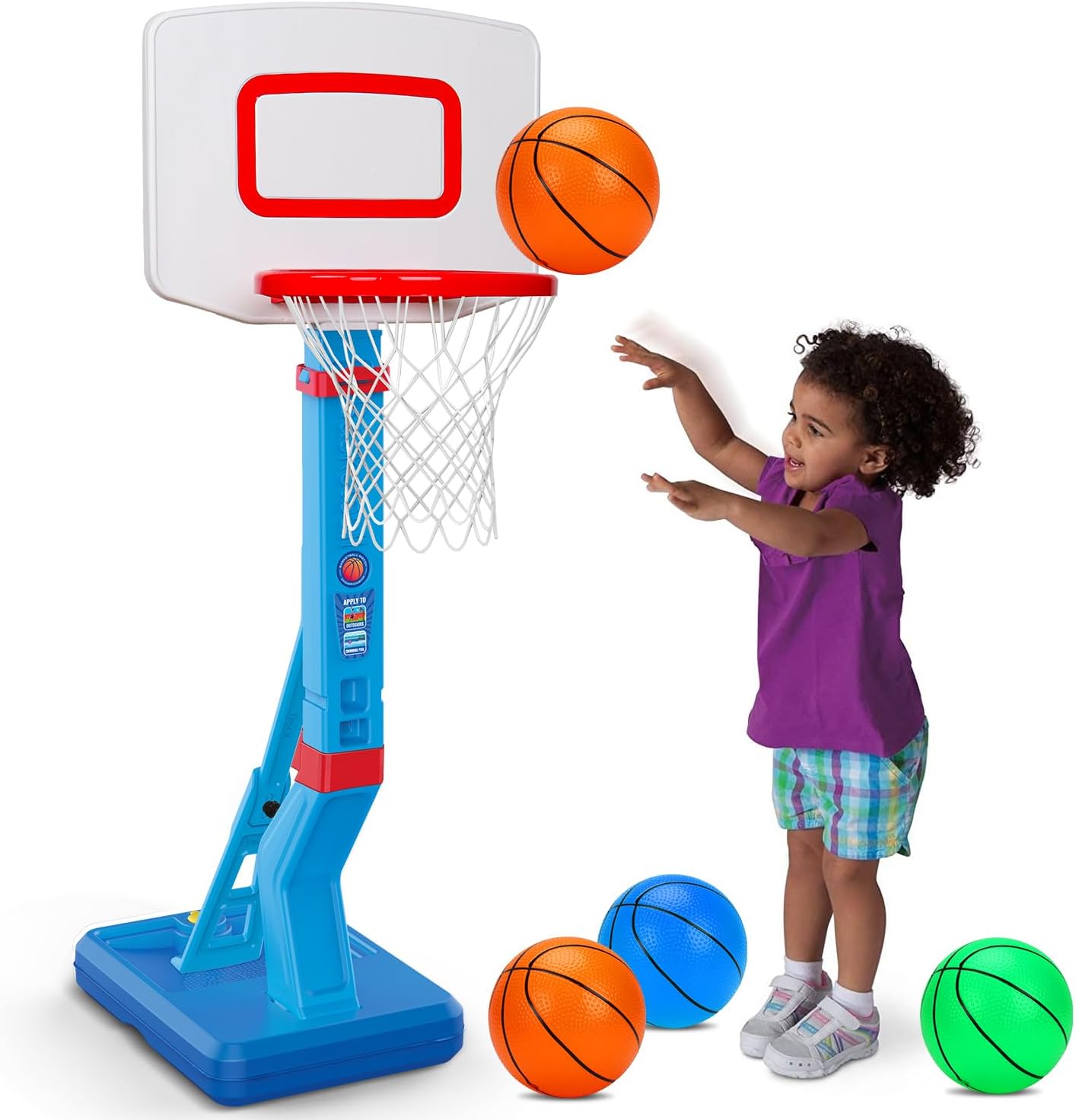 Aro de baloncesto para niños pequeños, mini, ajustable, para interi...