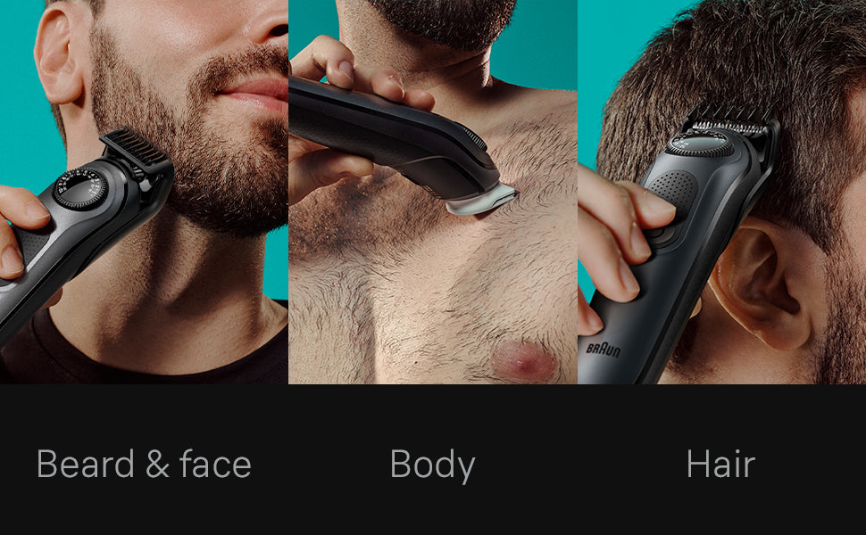 Braun Kit de afeitado todo en uno para hombre Serie 5 5490, 9 en 1 para barba, cara, nariz, orejas, cortadora de pelo, peluquero corporal y cuidado masculino, regalos de vacaciones para hombres