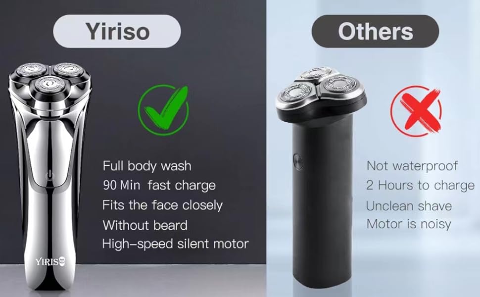 Maquinilla de afeitar eléctrica para hombres, afeitadora de larga duración de 90 minutos con cabezal flotante 4D y pantalla LCD, ultra suave para pieles sensibles, IPX6 impermeable, carga rápida USB-C, con estuche de viaje, regalo ideal