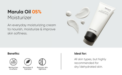 Minimalist - Hidratante facial para piel seca | 5% de aceite de marula con ácido hialurónico para una nutrición e hidratación profunda | Hidratante facial | Para mujeres y hombres | 1.7 oz / 50 g