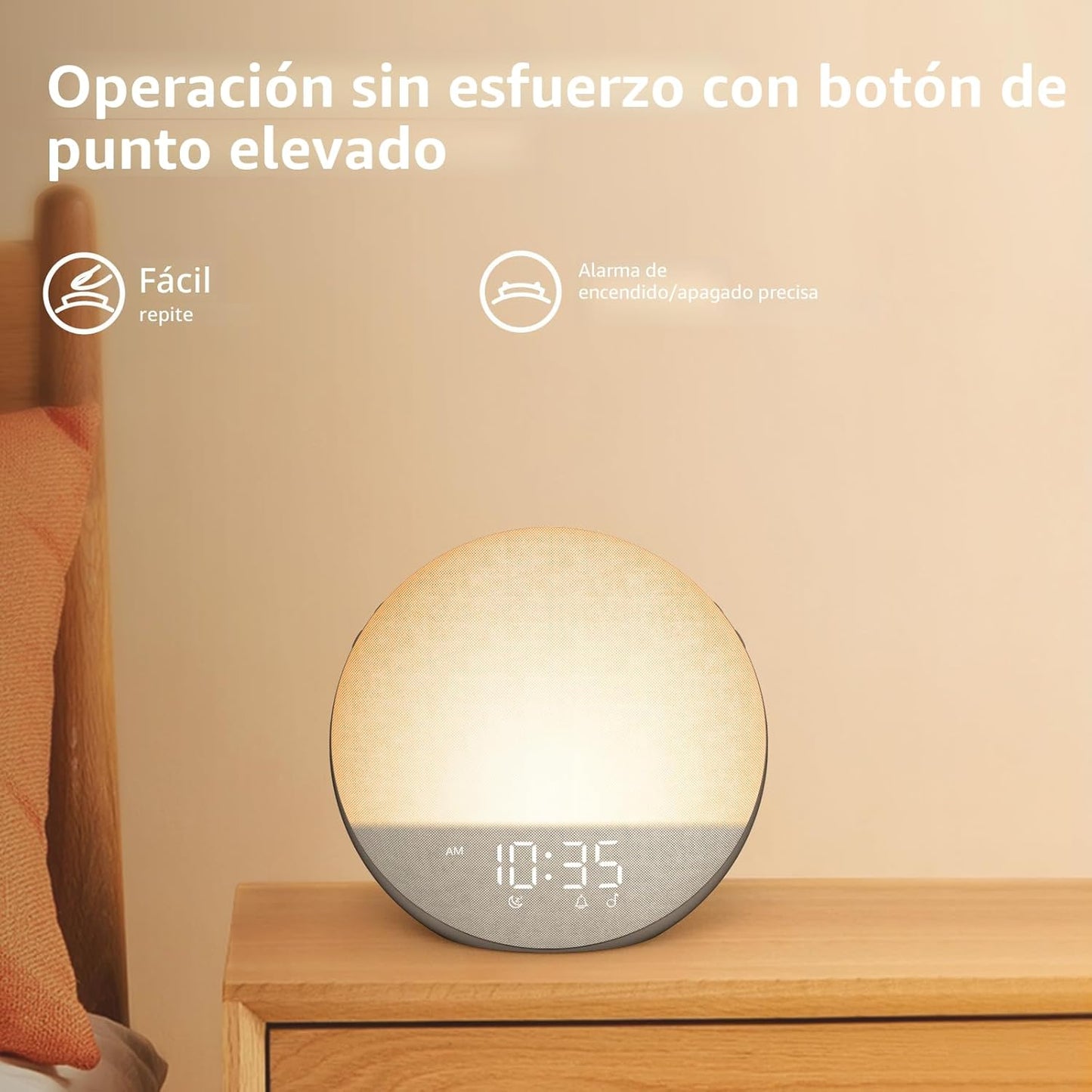 Reloj despertador Sunrise Máquina de ruido blanco: luz natural de d...