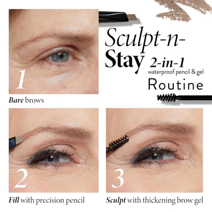 LAURA GELLER NEW YORK Sculpt-n-Stay - Lápiz impermeable para cejas...