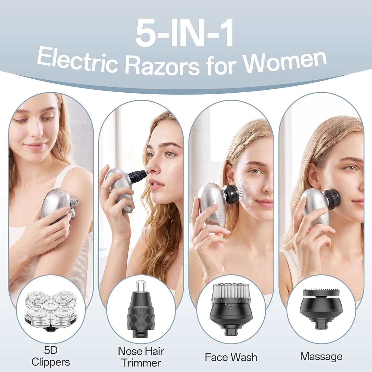 Maquinillas de afeitar eléctricas para mujer, afeitadora eléctrica...
