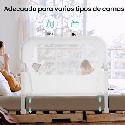 NUTIKAS Barandilla protectora para cama de bebé para niños pequeños...