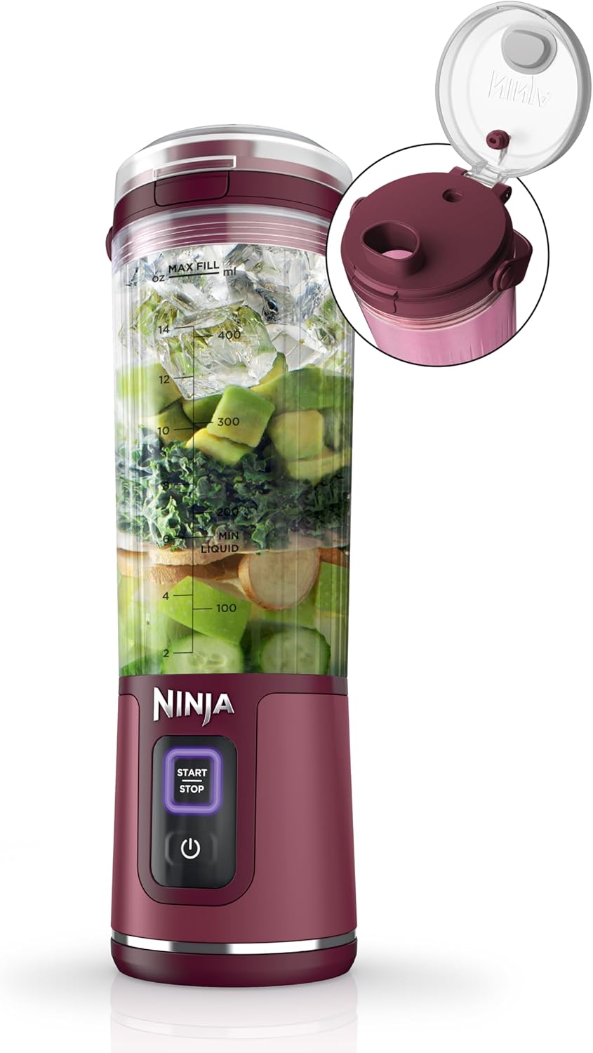 Ninja BC151CR Blast Licuadora Portátil, Sin Cable, Recipiente de 18...