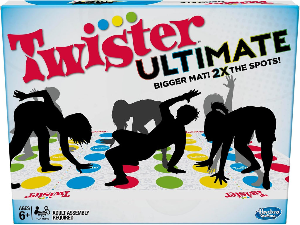 Hasbro Gaming Twister Ultimate: Tapete más grande, más puntos de co...