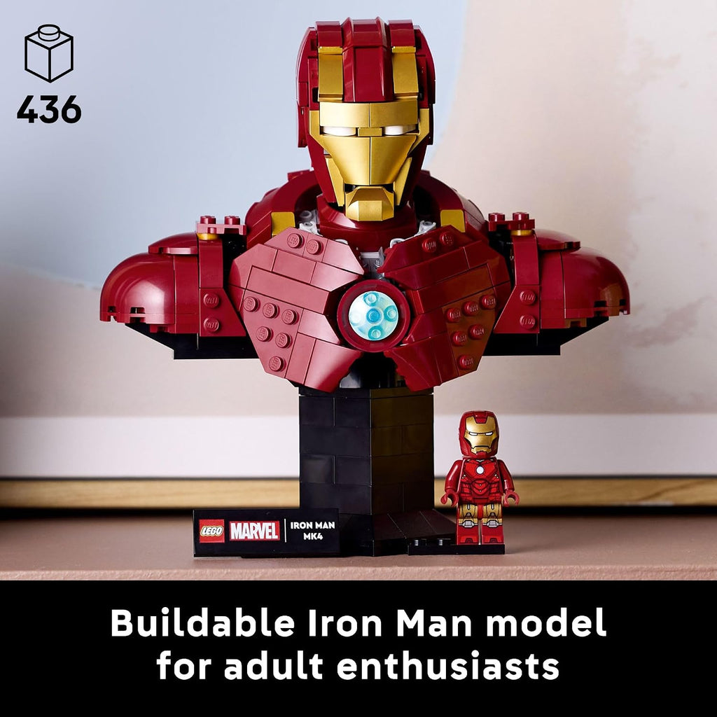 LEGO Marvel Iron Man MK4 Bust - Kit de construcción para adultos, a...