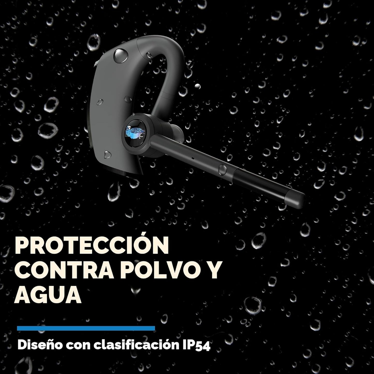 BlueParrott M300-XT SE - Auriculares inalámbricos Bluetooth mono con cancelación de ruido del 80% para trabajadores móviles y conductores de entrega, diseño compacto con protección IP54, tiempo de