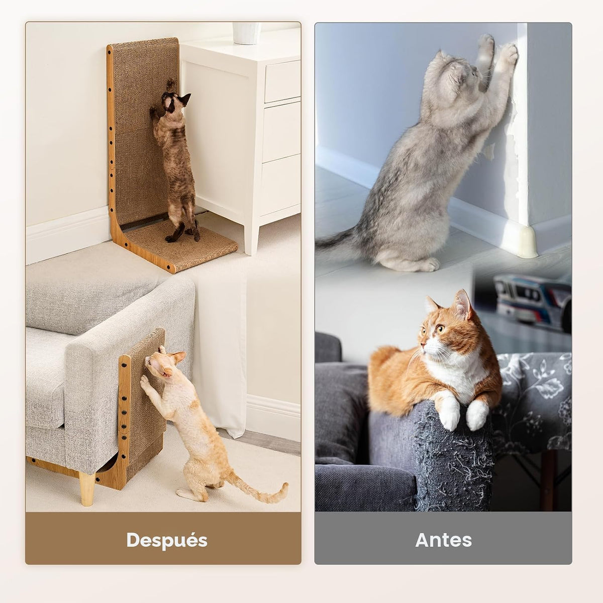 EHEYCIGA Rascador de cartón para gatos de interior, 26.8 pulgadas,...