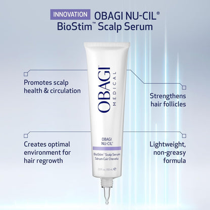 Obagi Nu-Cil BioStim - Suero para el cuero cabelludo con biotina, clínicamente probado para promover la salud del cuero cabelludo y ofrecer un cabello visiblemente más lleno y denso, ligero, fortalece
