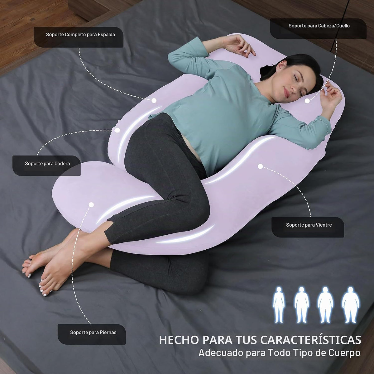MOON PARK - Almohadas de embarazo y maternidad de cuerpo completo p...