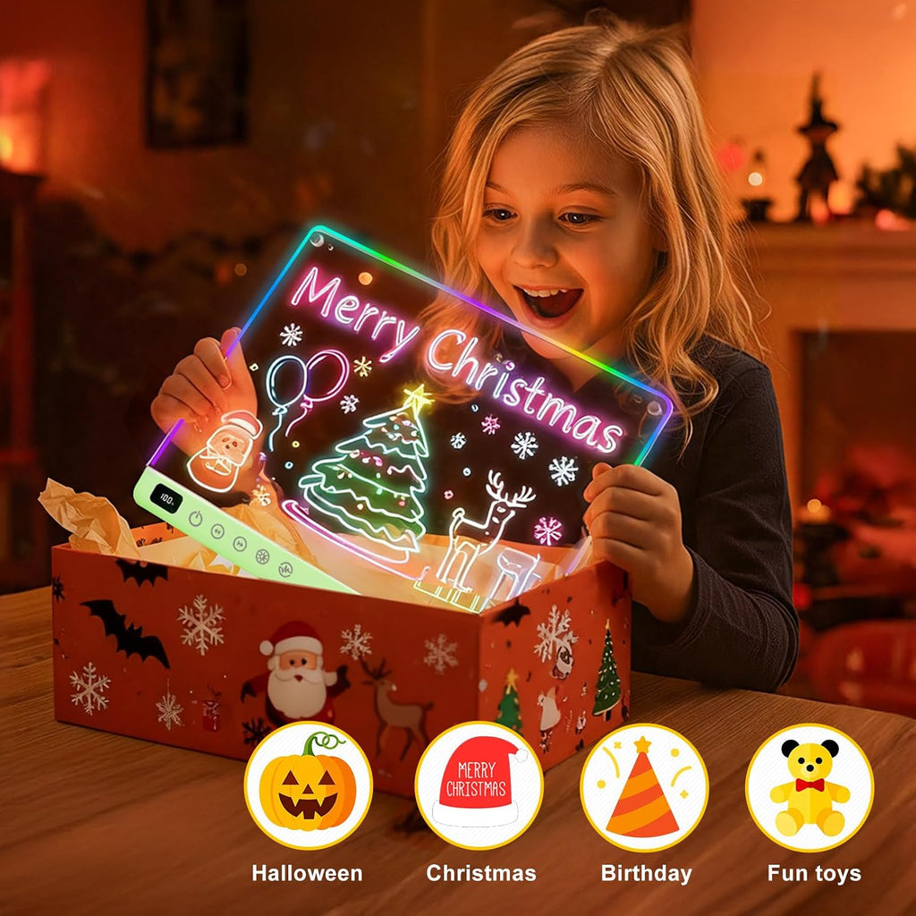 Lumiboard Tablero de dibujo LED con 13 efectos de luz, tablero de n...