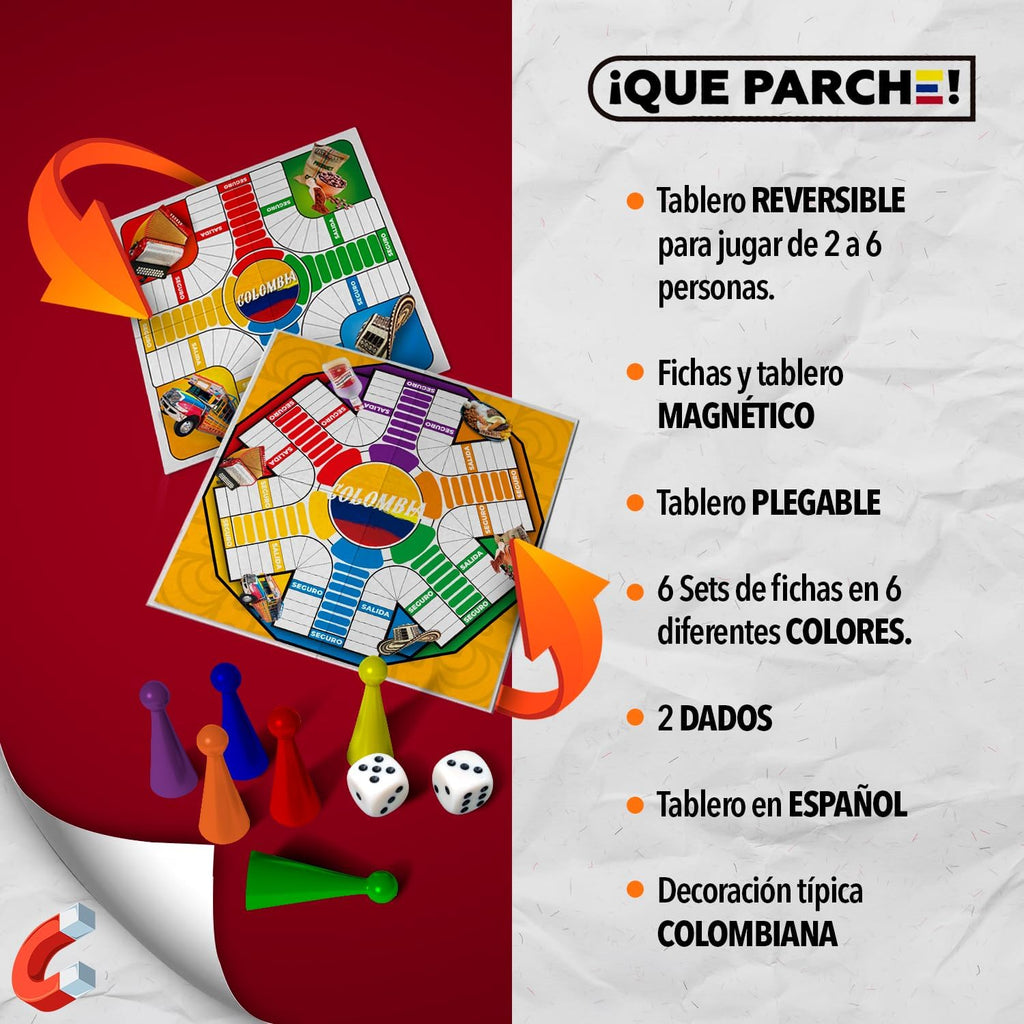 PAP Products PARQUES MAGNÉTICO Colombiano para 2 a 6 Jugadores Colo...