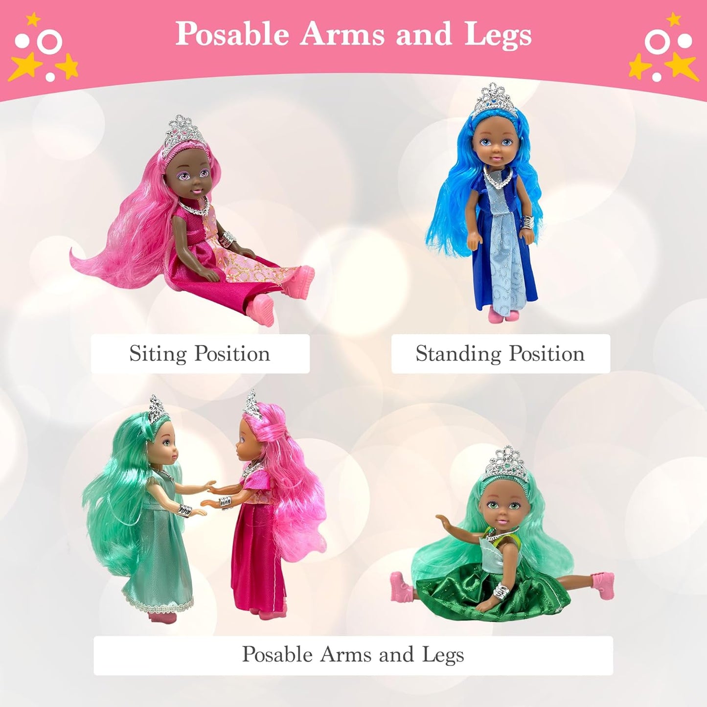 Juego de muñecas pequeñas con mini muñecas de princesa para niñas \...