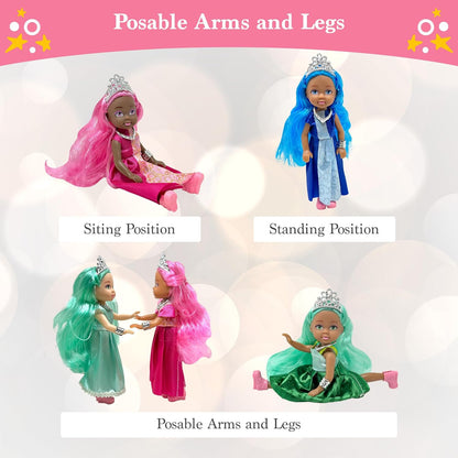 Juego de muñecas pequeñas con mini muñecas de princesa para niñas \...