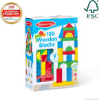 Melissa &amp; Doug - Juego de bloques de madera | 100 piezas, bloqu...