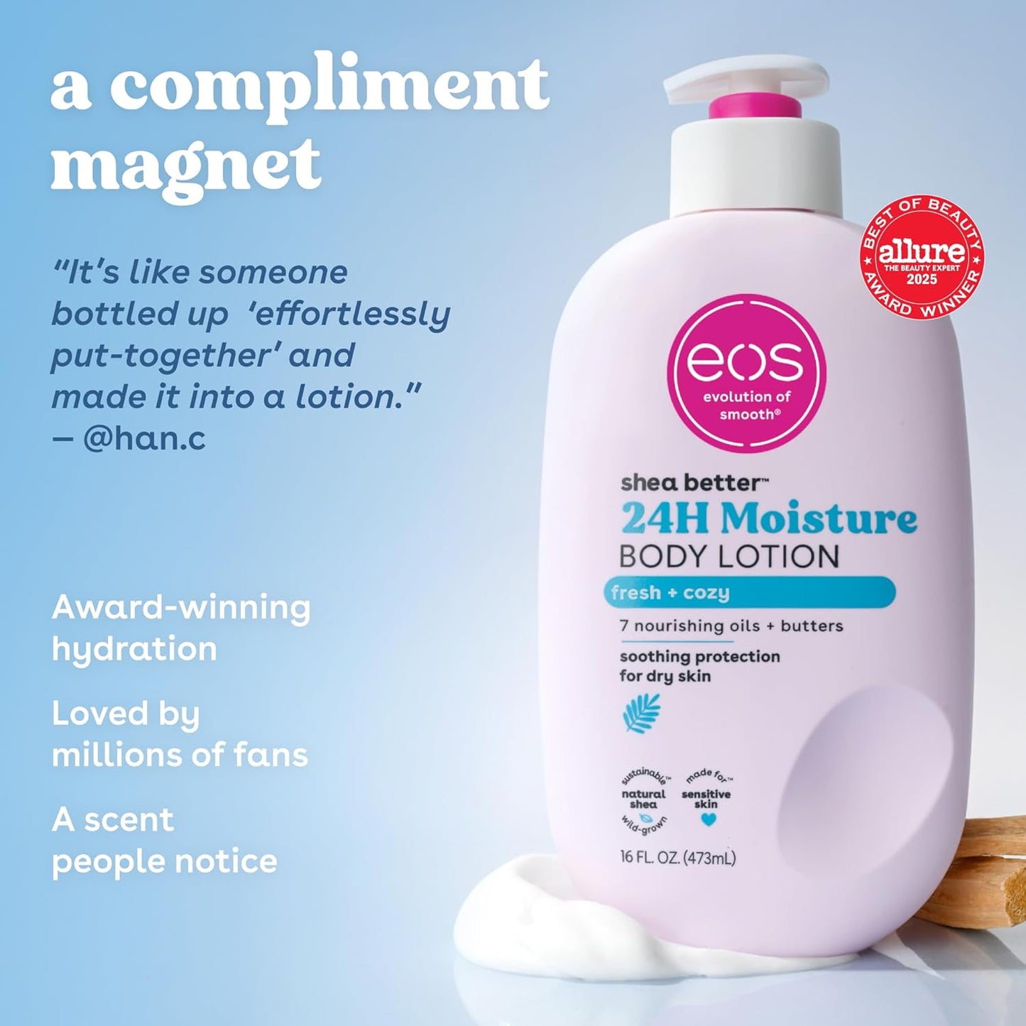 eos Shea Better Loción corporal, fresca y acogedora, cuidado de la...