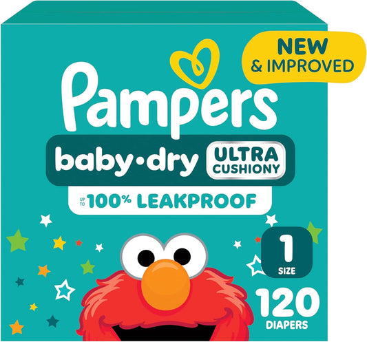 Pañales Pampers - Baby Dry - Talla 1, 120 unidades, Pañal desechabl...