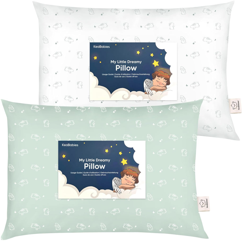 KeaBabies Pack de 2 almohadas para niños pequeños de 13x18 - Almoha...