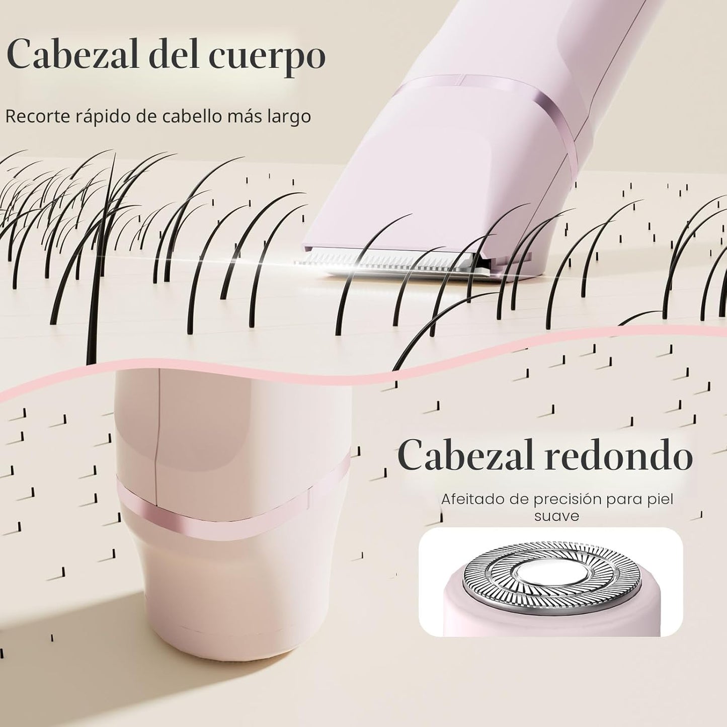 Recortadora de bikini para mujer, maquinilla de afeitar eléctrica s...