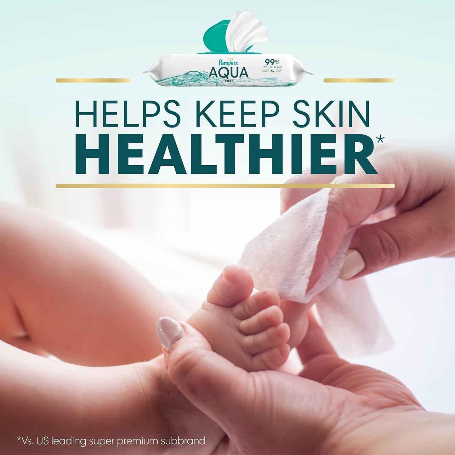 Pampers Toallitas para bebé Aqua Pure, toallitas a base de agua al...