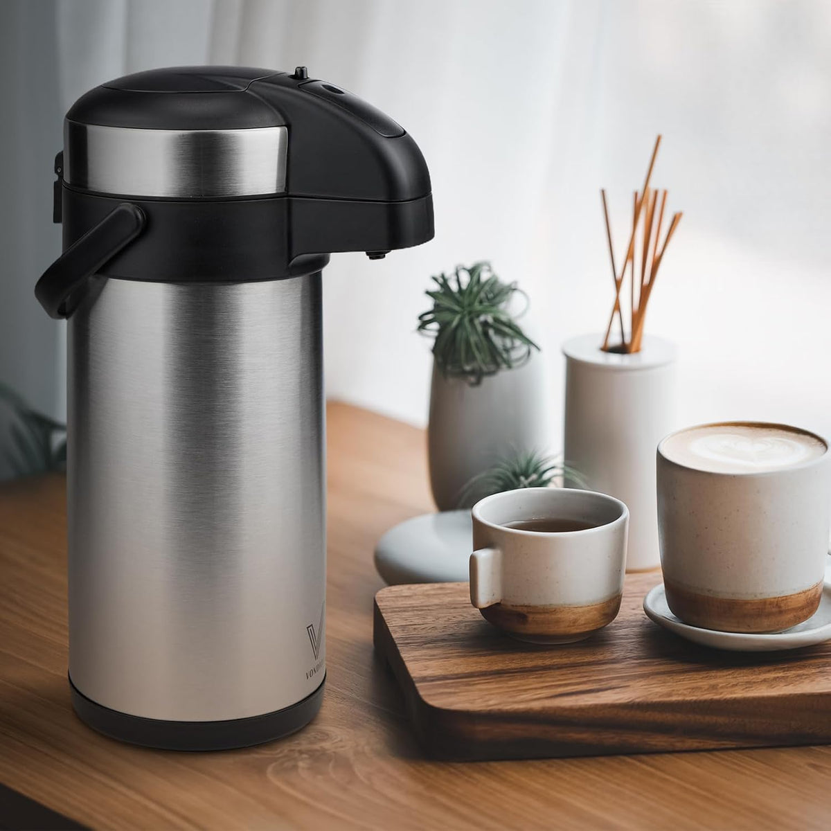 VONDIOR Airpot - Dispensador de café con bomba \u2013 Jarra de café...