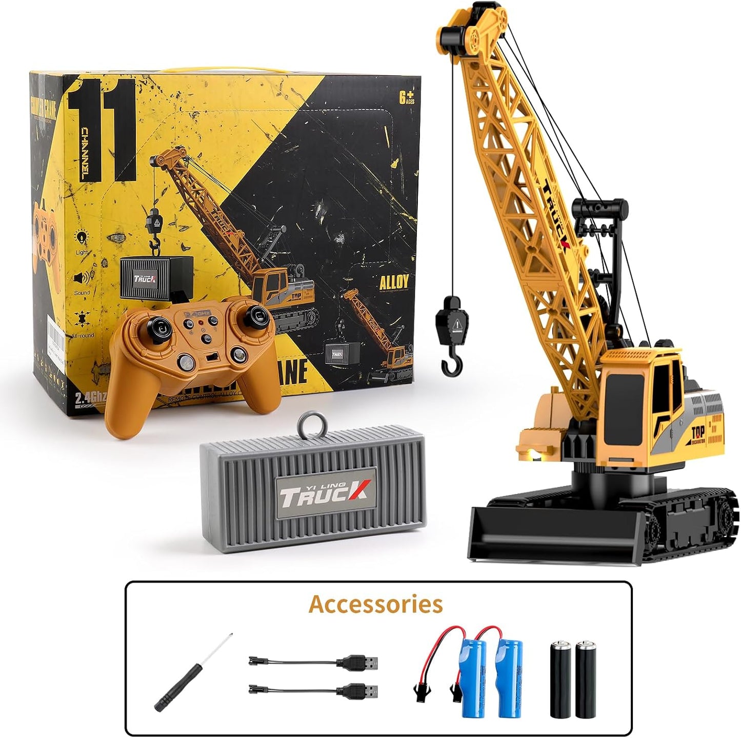 Dwi Dowellin Grúa de Construcción de Control Remoto para Niños, Grú...