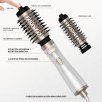 Cepillo secador de pelo giratorio 2 en 1, cepillo secador giratorio...