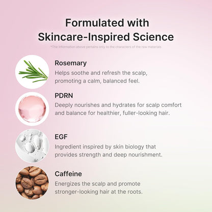 medicube Rosemary PDRN Scalp Refresh & Nourish Serum | Suero ligero no graso para cabello más grueso, más completo y de aspecto más denso | Tratamiento del cuero cabelludo para cuero cabelludo