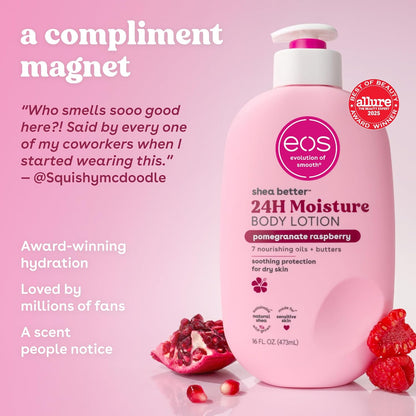 eos Shea Better Loción corporal Granada Frambuesa, cuidado de la pi...