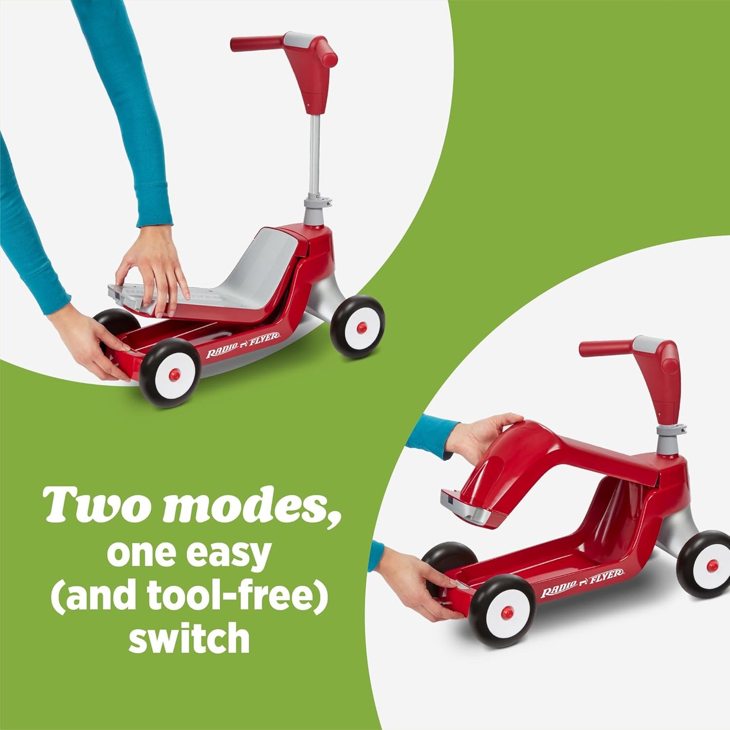 Radio Flyer Scoot 2 Scooter, azul, para niños de 1 a 4 años, juguet...