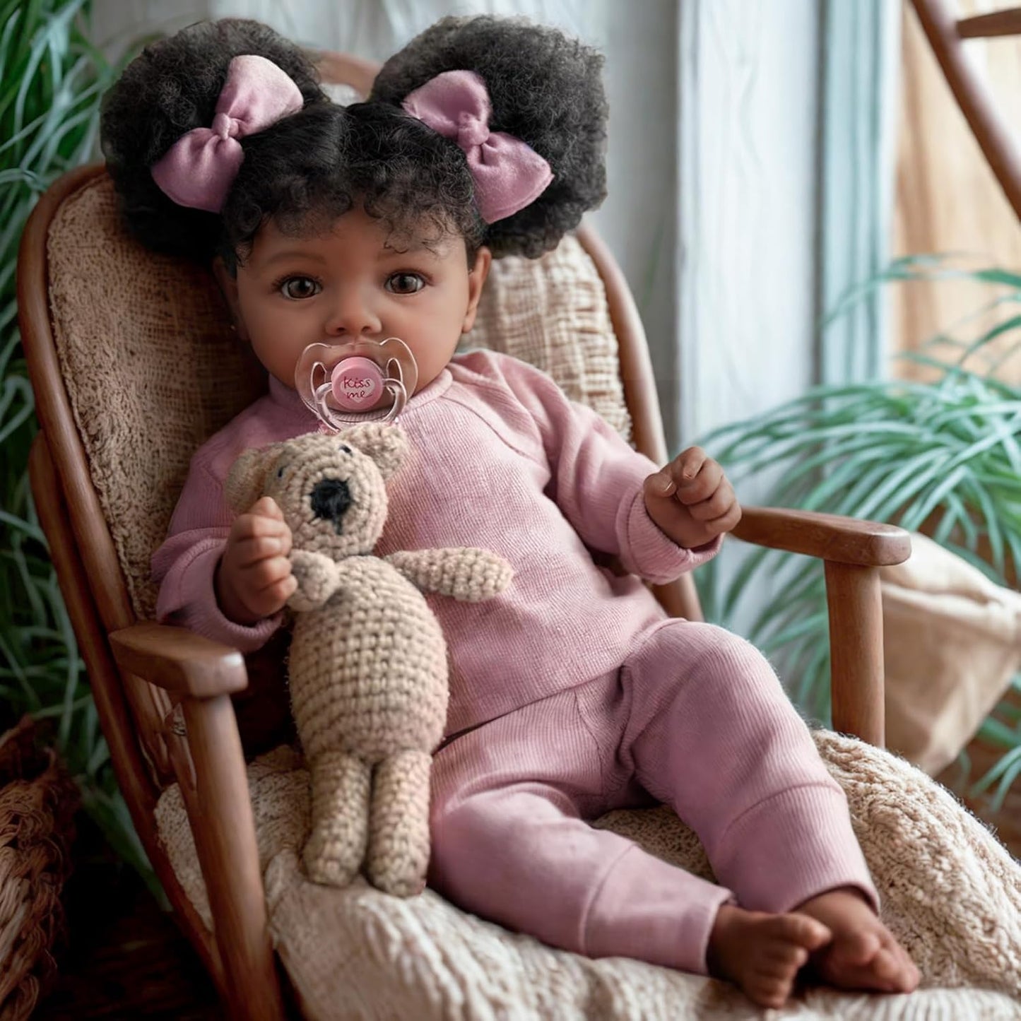 BABESIDE Muñecas de bebé realistas Reborn Daisy Black Girl- 20 pulg...