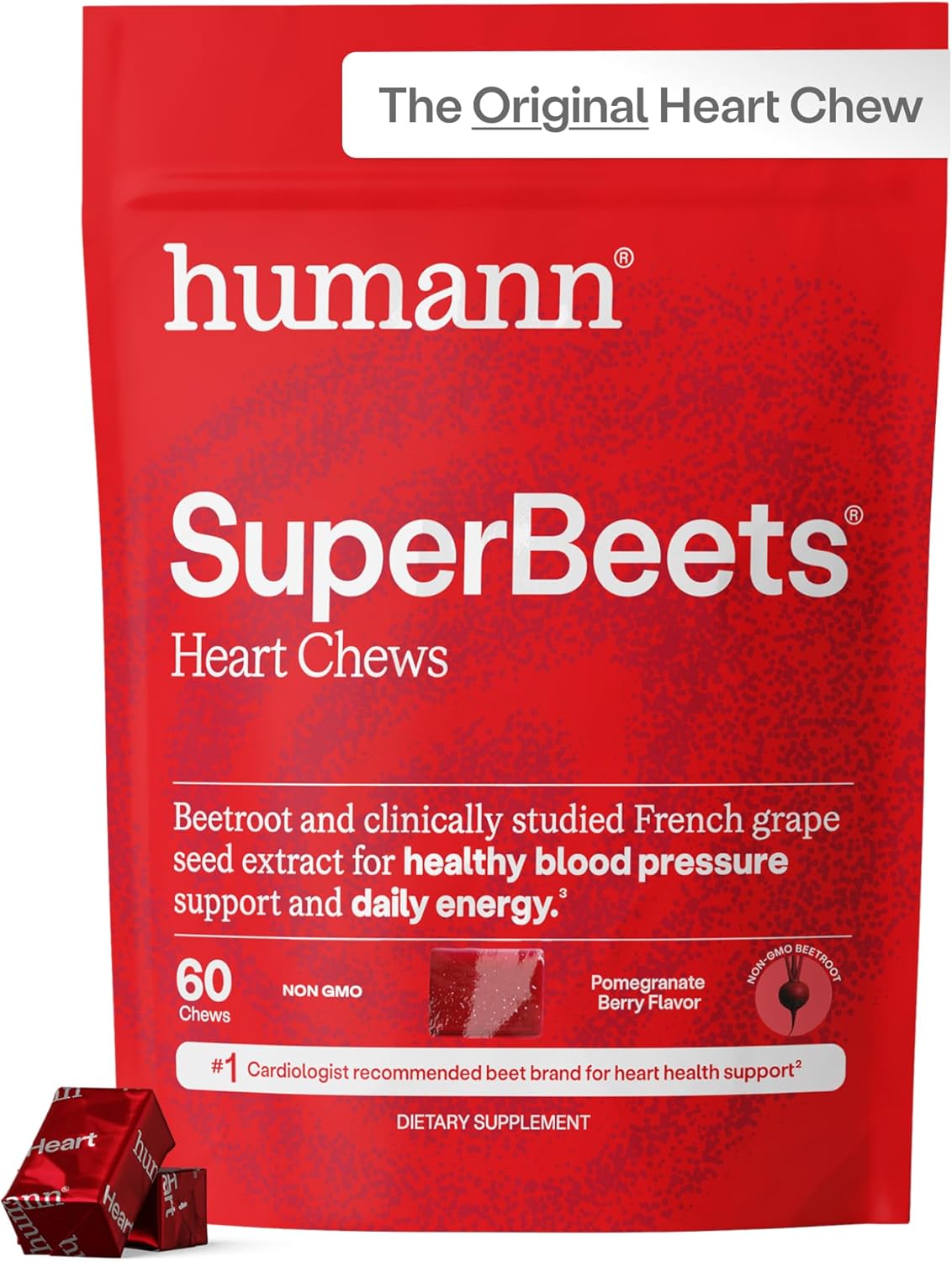 Humann SuperBeets Gomitas para el Corazón, Apoyo al Óxido Nítrico y...