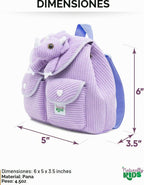 Naturally KIDS Mini mochila Triceratops de dinosaurio morado, regal...
