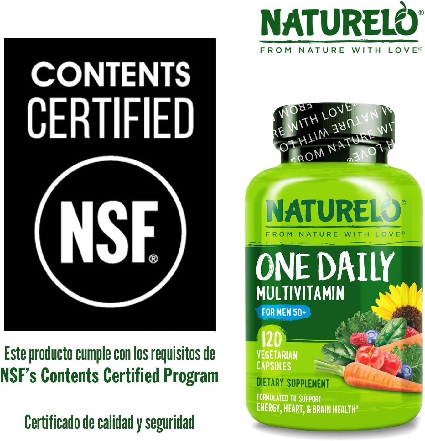 NATURELO Multivitamínico para hombres de 50+ - Un multivitamínico d...