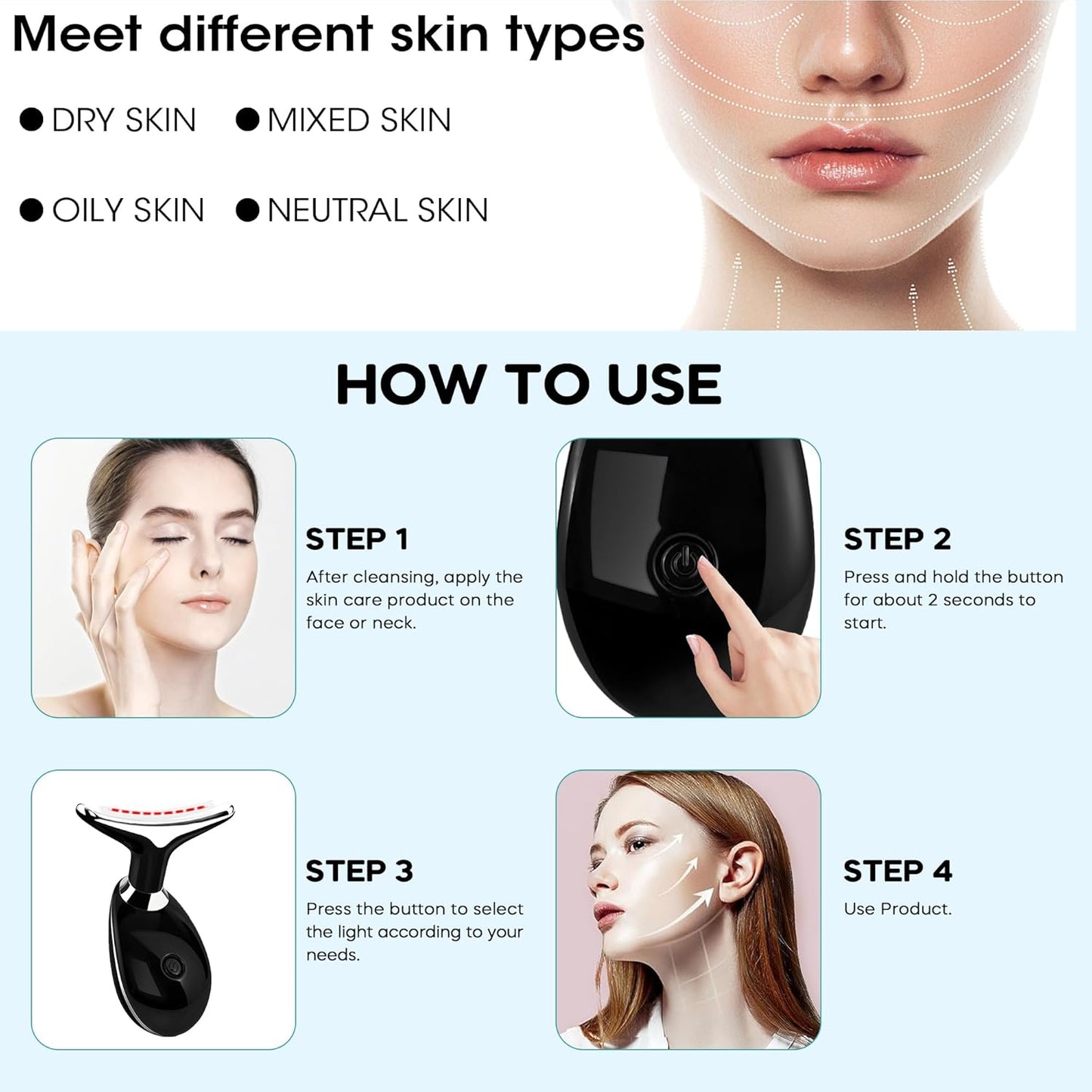 Suenohyu Masajeador facial, varita masajeadora portátil para el cui...