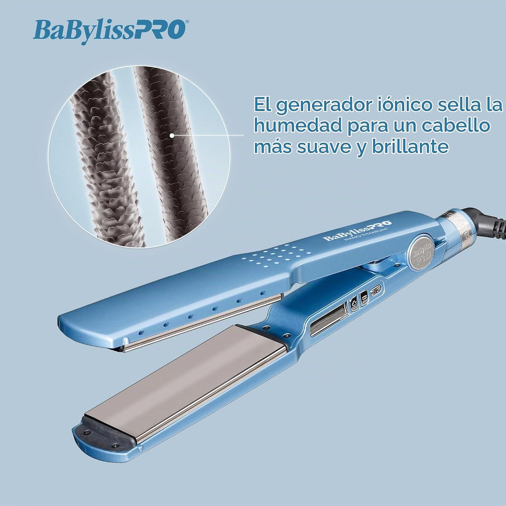 BabylissPRO Nano Titanium Ionic Plancha de pelo, plancha profesiona...