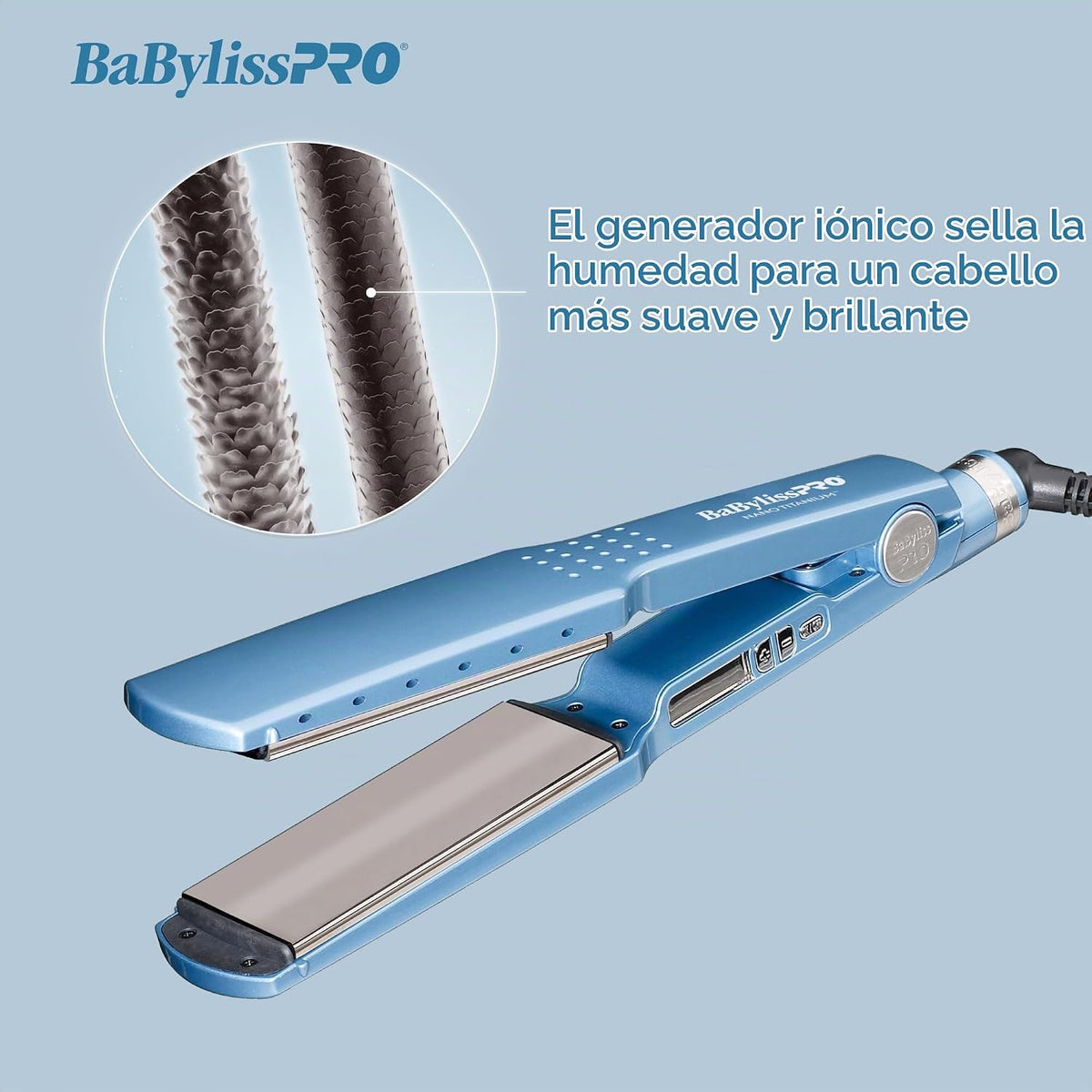 BabylissPRO Nano Titanium Ionic Plancha de pelo, plancha profesiona...