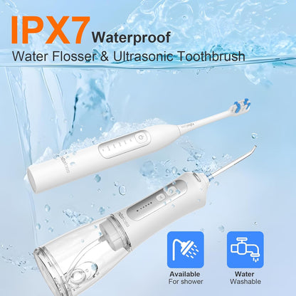 H2ofloss Cepillo de dientes eléctrico sónico y hilo dental de agua,...