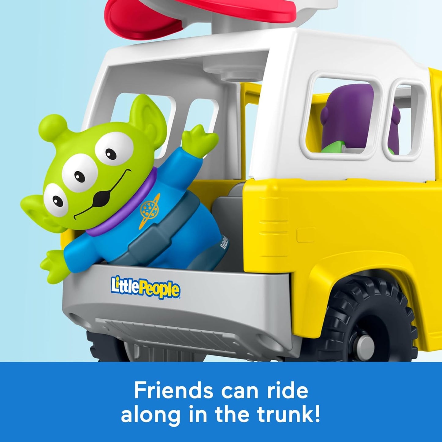 Fisher-Price Little People Juguete para niños pequeños de Disney y Pixar Toy Story Pizza Planet Truck con Buzz Lightyear y figuras alienígenas para niños a partir de 18 meses