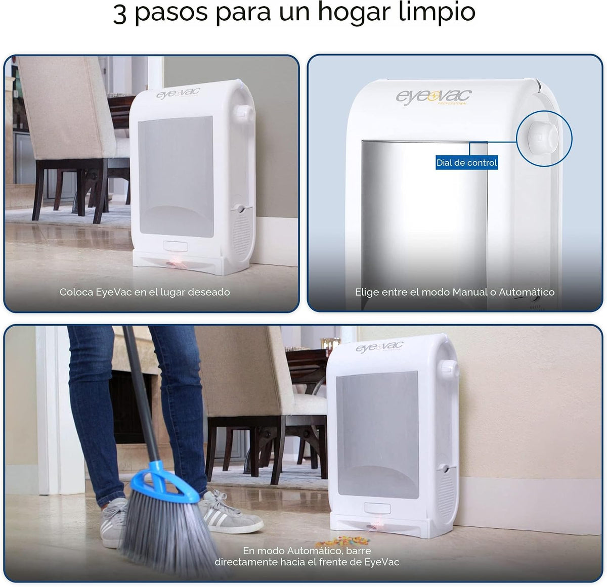 EyeVac Pro Aspiradora sin contacto con recogedor automático - Ultra...