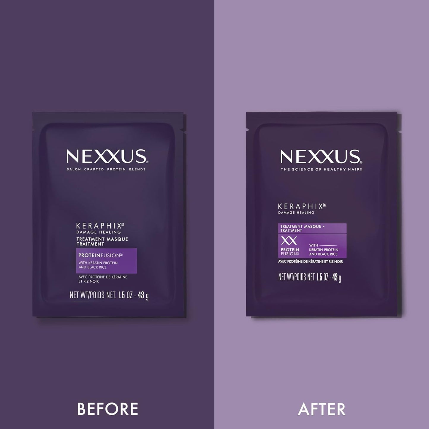 Nexxus Keraphix Máscara para cabello dañado, 20 unidades, 1.5 onzas