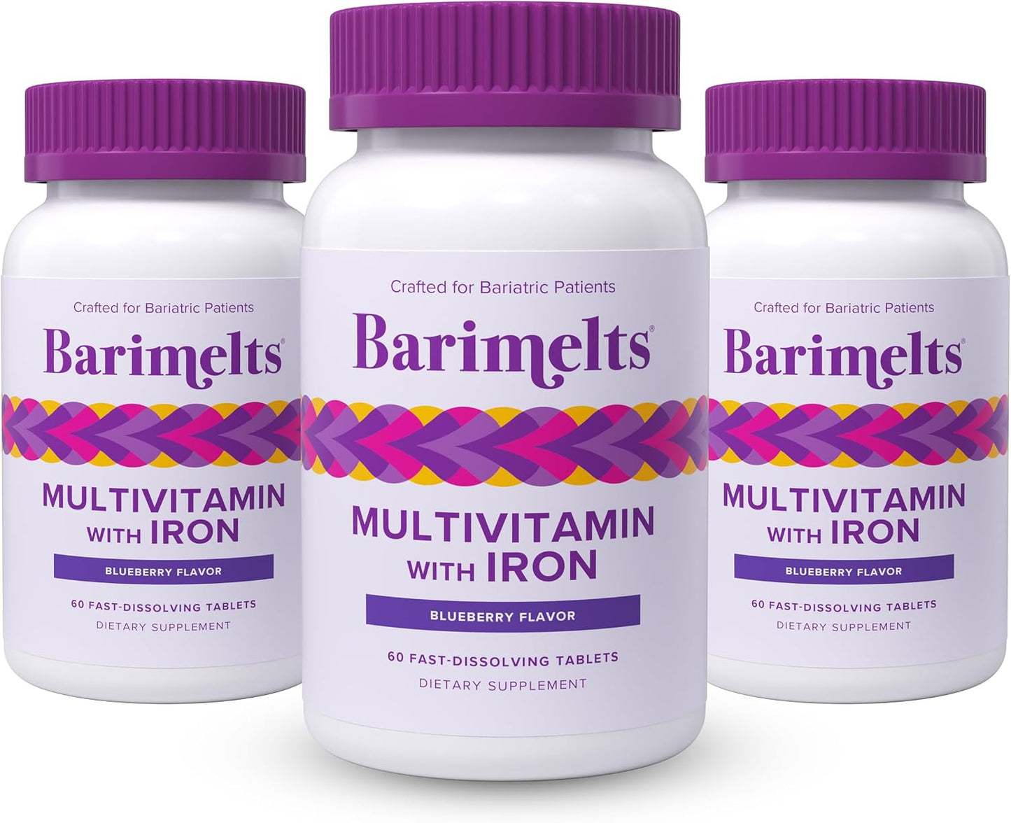 BariMelts Multivitamínico bariátrico con hierro, suministro para 3...